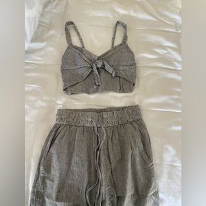 Abercrombie grey striped tank top & pants matching set